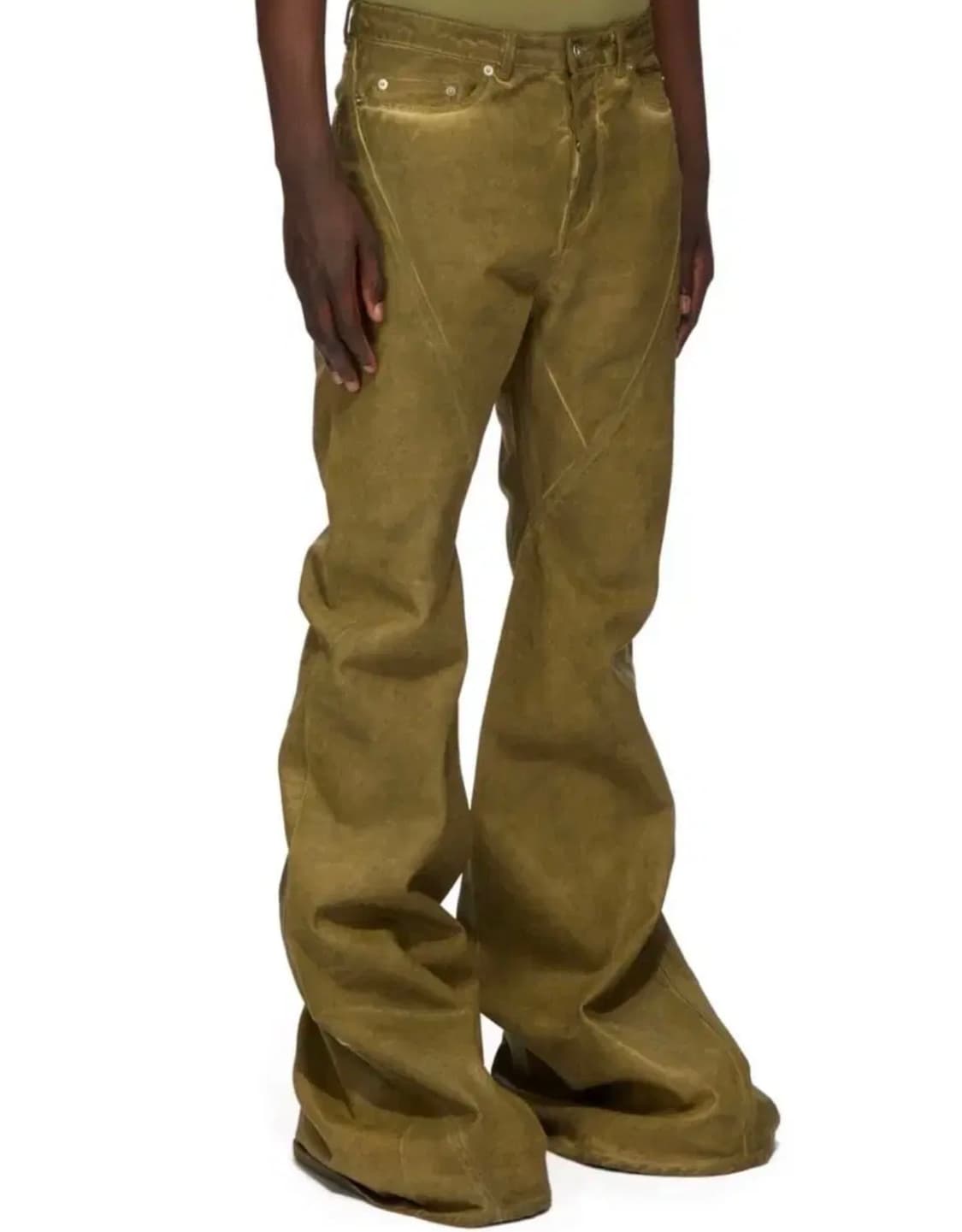 (31) 릭오웬스 다크쉐도우 포터빌 바이어스 부츠컷 세이지 그린 코팅 상품이미지1