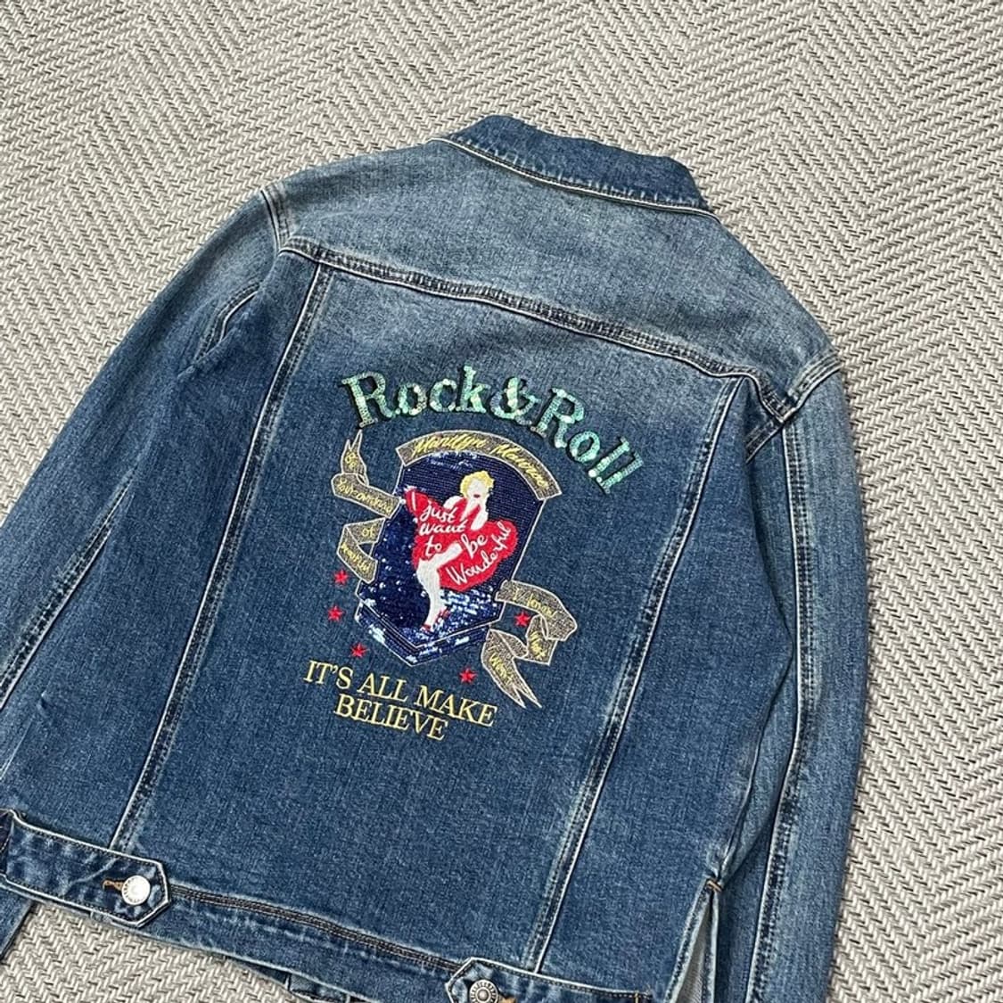 GGPX 투포켓 스팽글 데님 자켓 v0082 상품이미지5