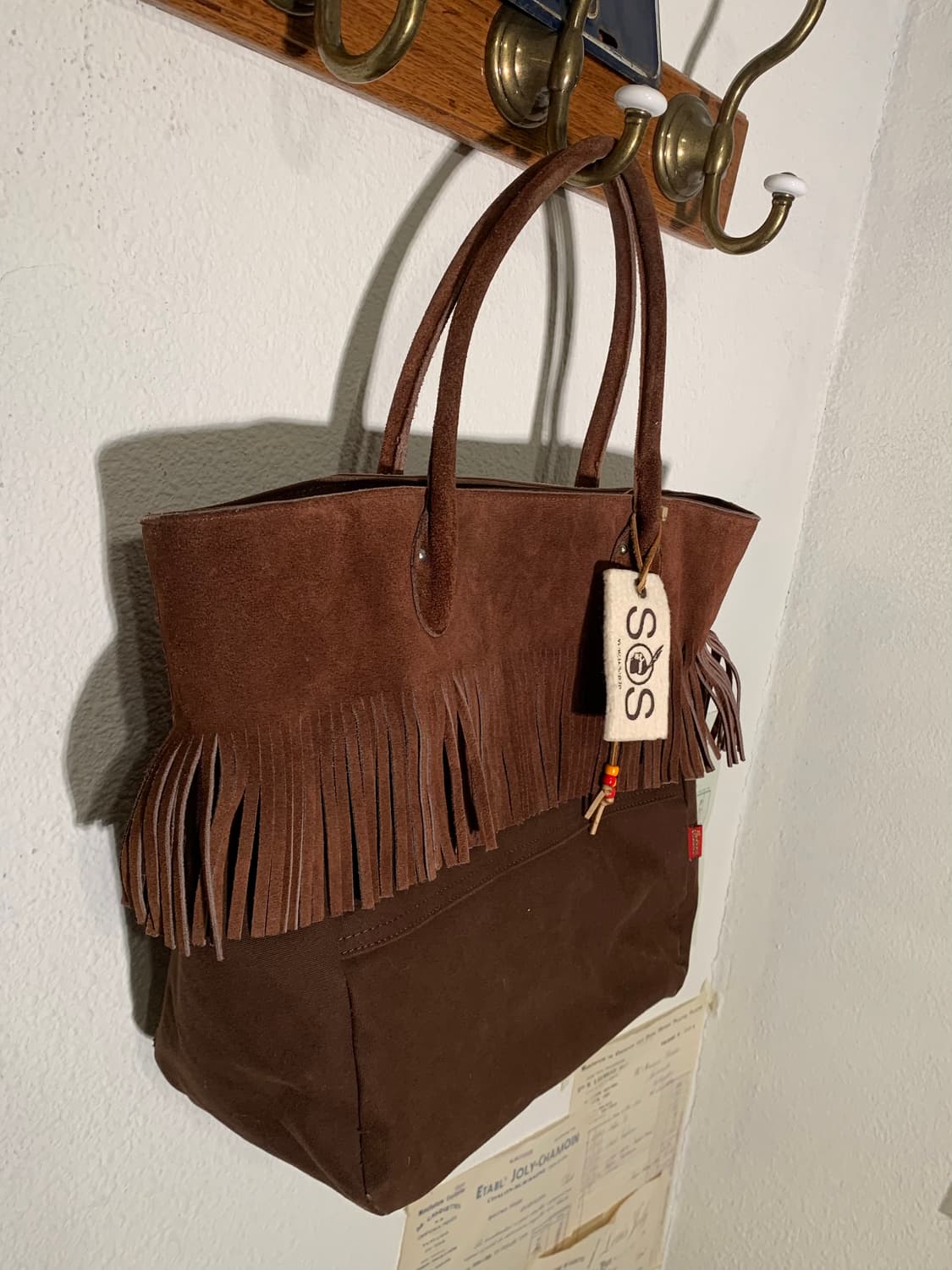 인디언모터사이클 프린지 비즈 스웨이드 숄더백 상품이미지2