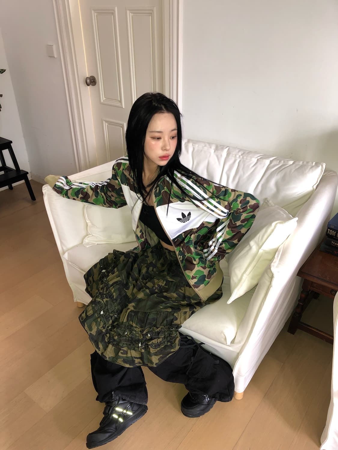 베이프 x 아디다스 녹계 져지 상품이미지2