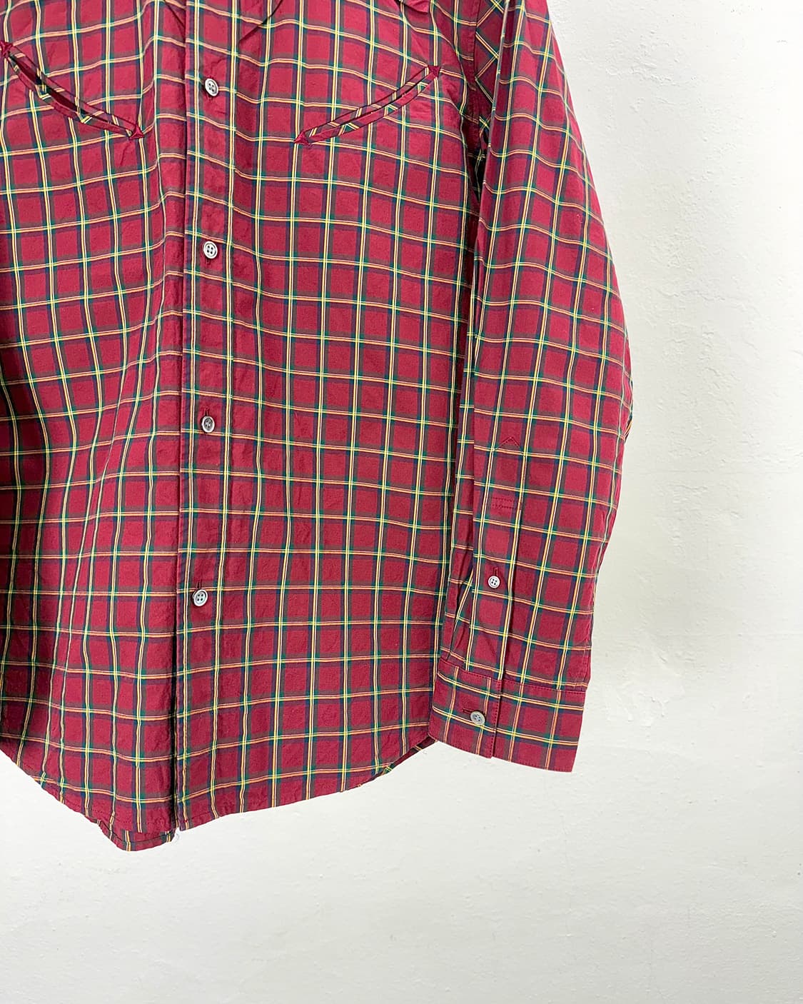 토가 투 웨스턴 레드 플라이드 체크 코튼 셔츠 상품이미지5