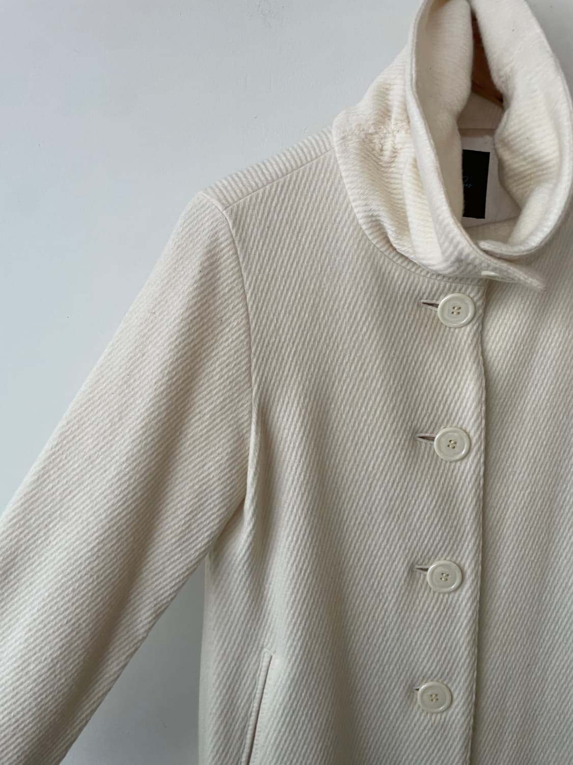 vintage ivory high-neck knit coat 상품이미지4