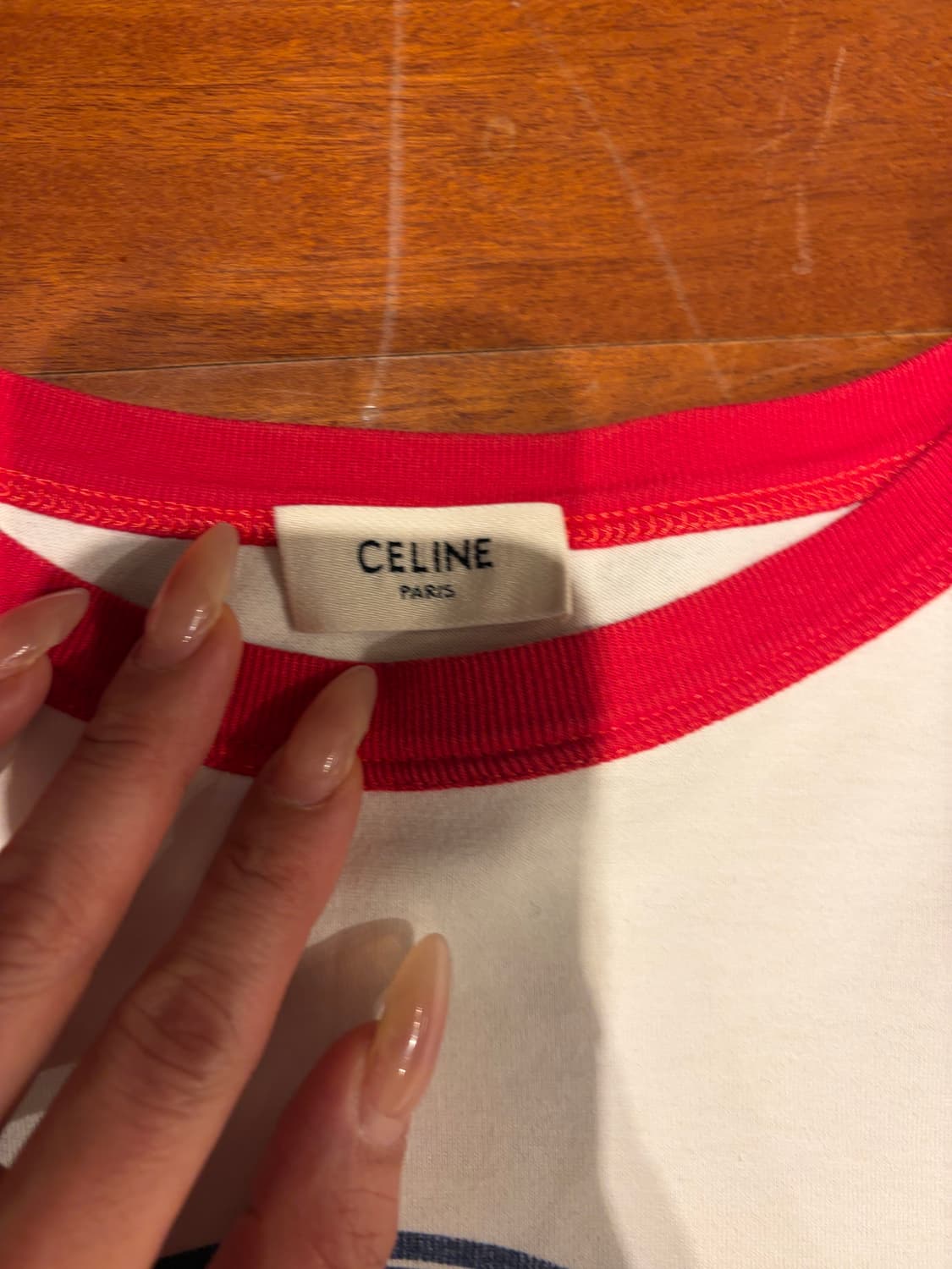 정품 셀린느 트리오페 링거 반팔 티셔츠 M 국내매장 상품이미지2