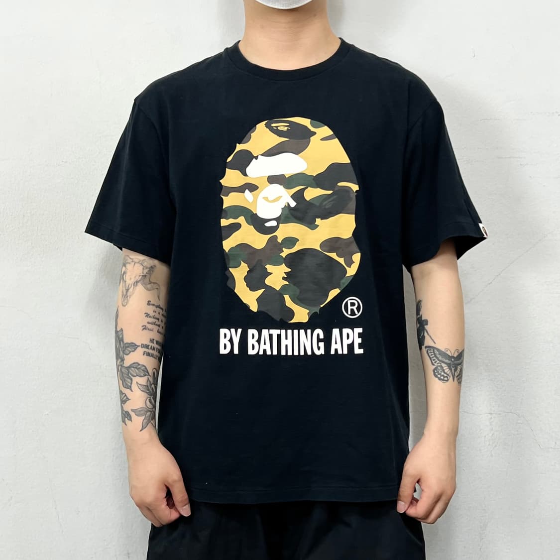 베이프 카모 사루 헤드 반팔 블랙 상품이미지1