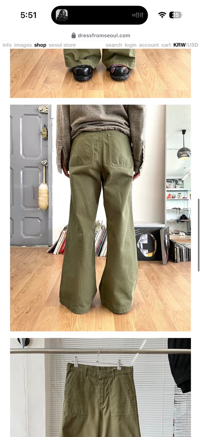 HYKE 스트라이프 팬츠 상품이미지2