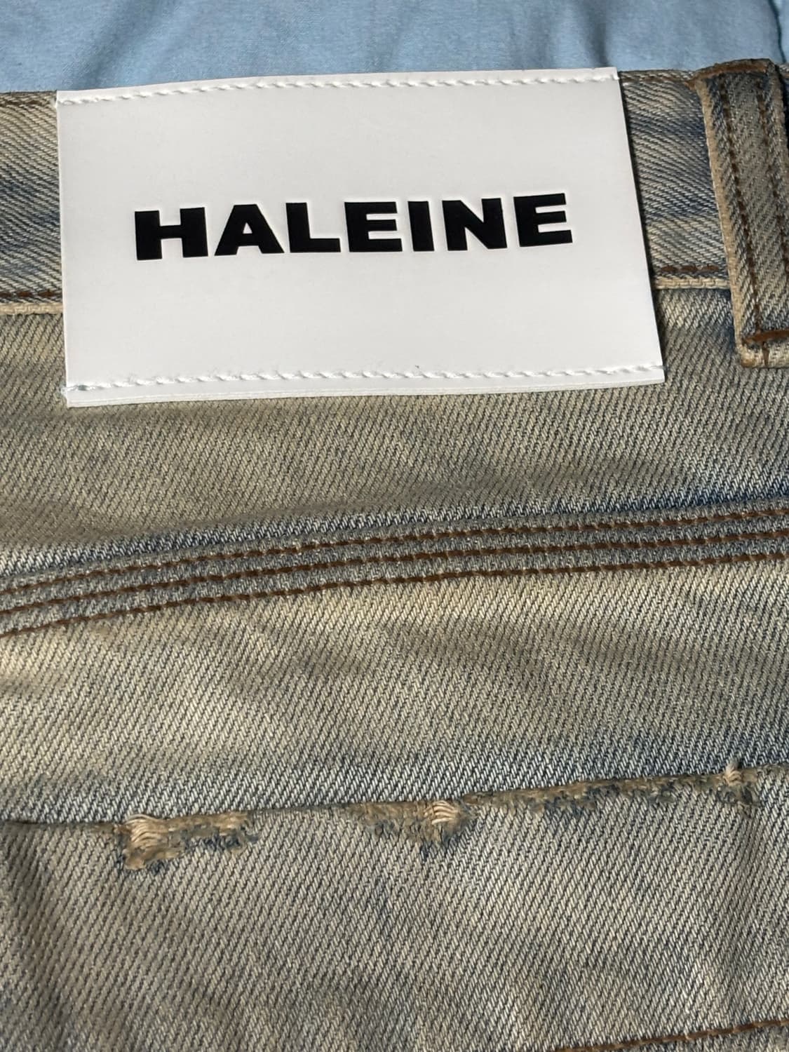 2) 알렌느 왁스 코팅 사이드진 데님 상품이미지4