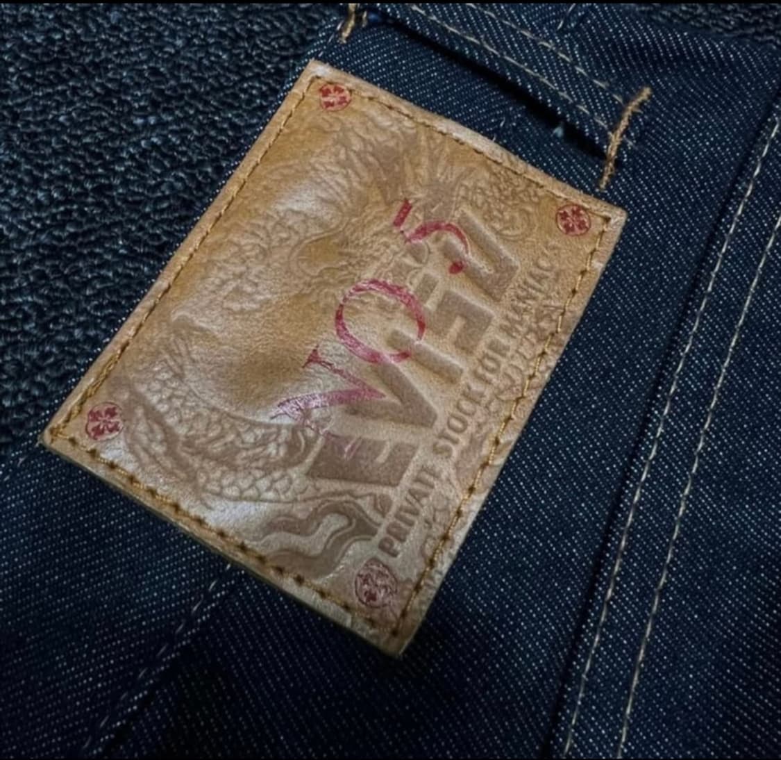 에비수 백로고 데님 자수 팬츠 상품이미지4