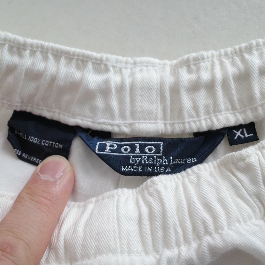 90s 폴로 랄프로렌  프렙스터 MADE IN USA 화이트 반바지 XL 상품이미지5