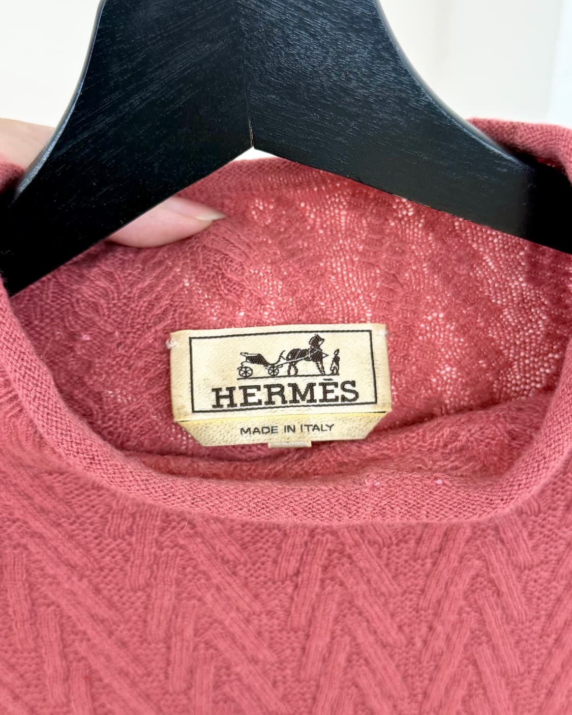 에르메스 핑크 케시미어 목 넥 스웨터 상품이미지7