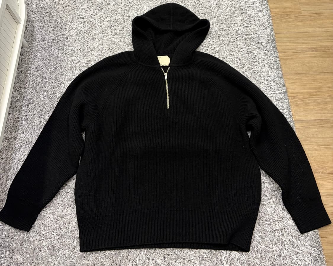 (3) 포터리 하프집업 후드 니트 블랙 / 포터리 니트집업 상품이미지4