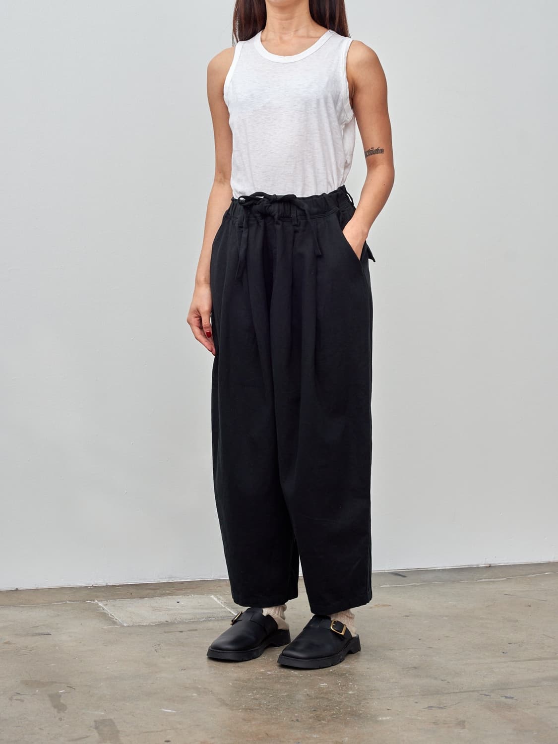 요지 야마모토 큐프로 와이드 스트링 팬츠 상품이미지1