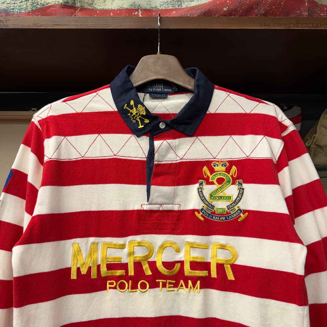 90s 폴로 랄프로렌 MERCER team 럭비 티셔츠 프레피 N1100 상품이미지3