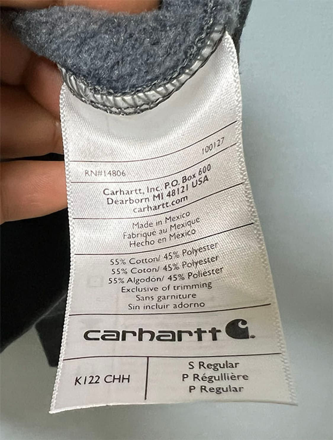 칼하트 K122 미드웨이트 남자 후드집업 추동복 S 90-95 상품이미지5