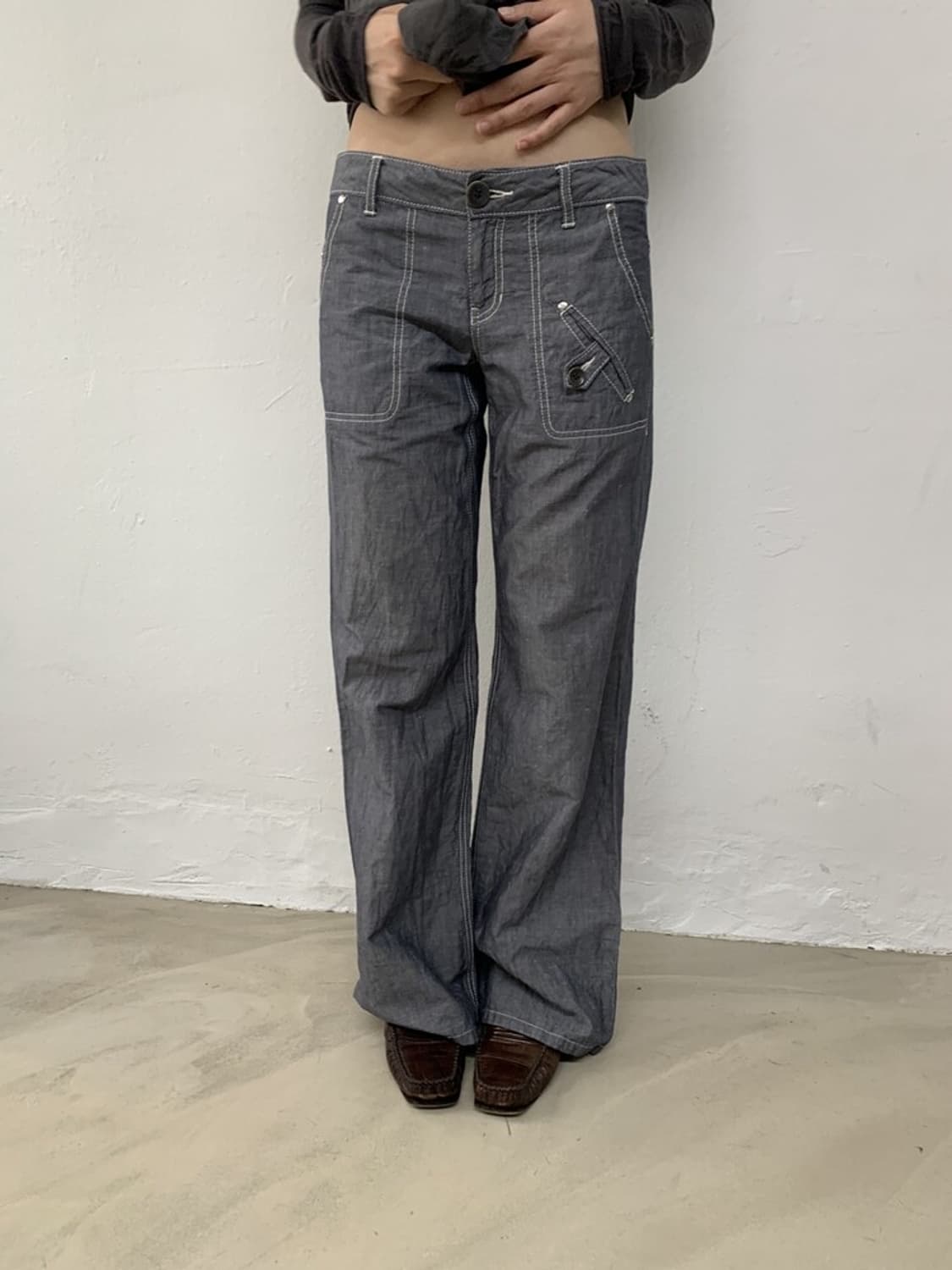 Linen stitch denim pants 상품이미지3