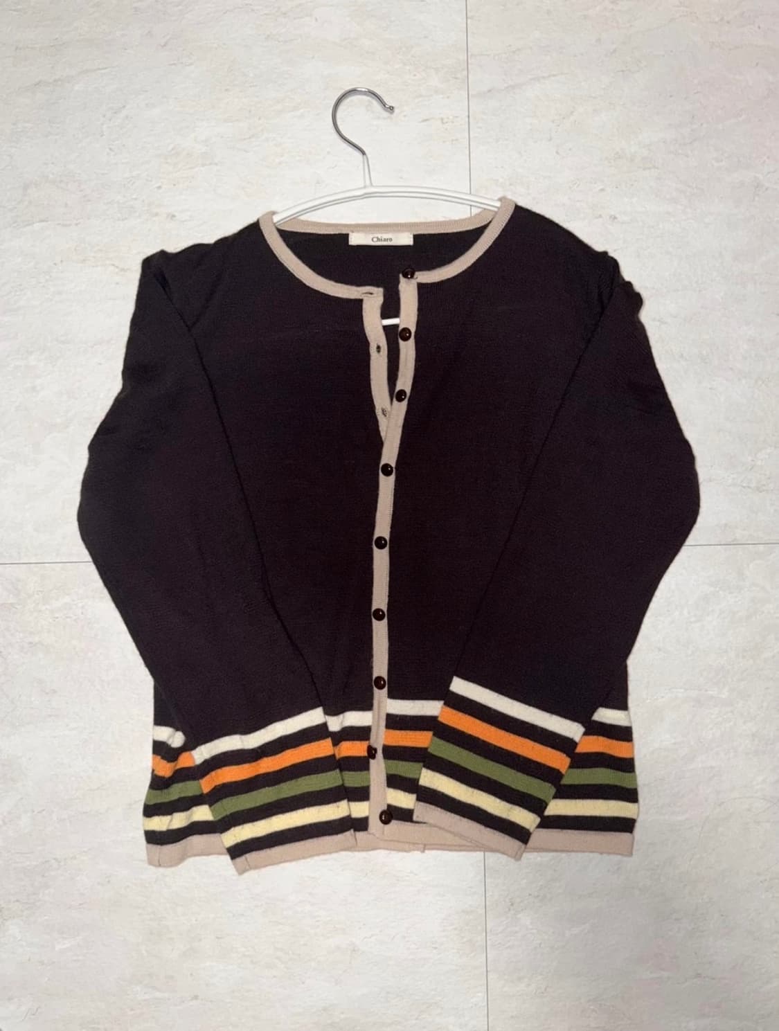 모리st 스트라이프 패턴 가디건 상품이미지1