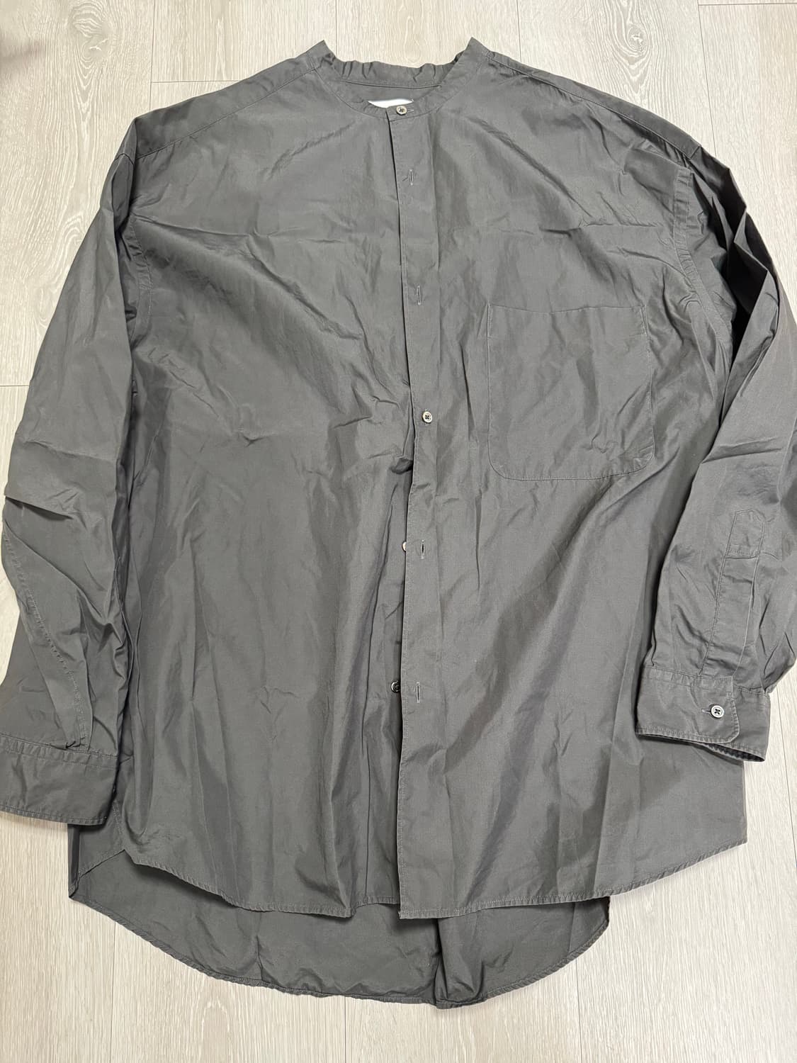 그라프페이퍼 차이나카라 오버사이즈드 셔츠 다크그레이 F 상품이미지1