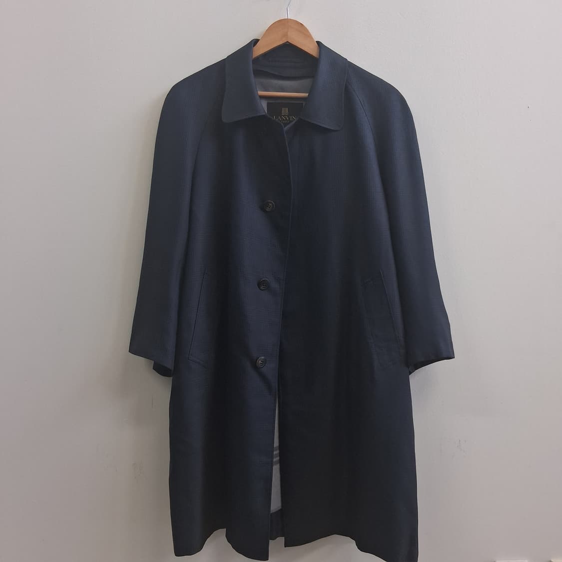 랑방 파리 일본정품 실크100% 울 라이너 탈부착 코트 상품이미지1