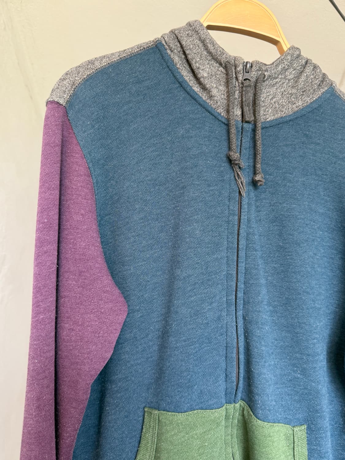 코튼 100% 빈티지 배색 후드집업 상품이미지2