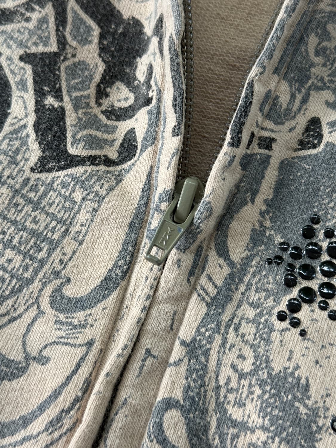 DKNY 00's 오버핏 빈티지 락앤롤 그런지 코튼 후드집업 상품이미지5