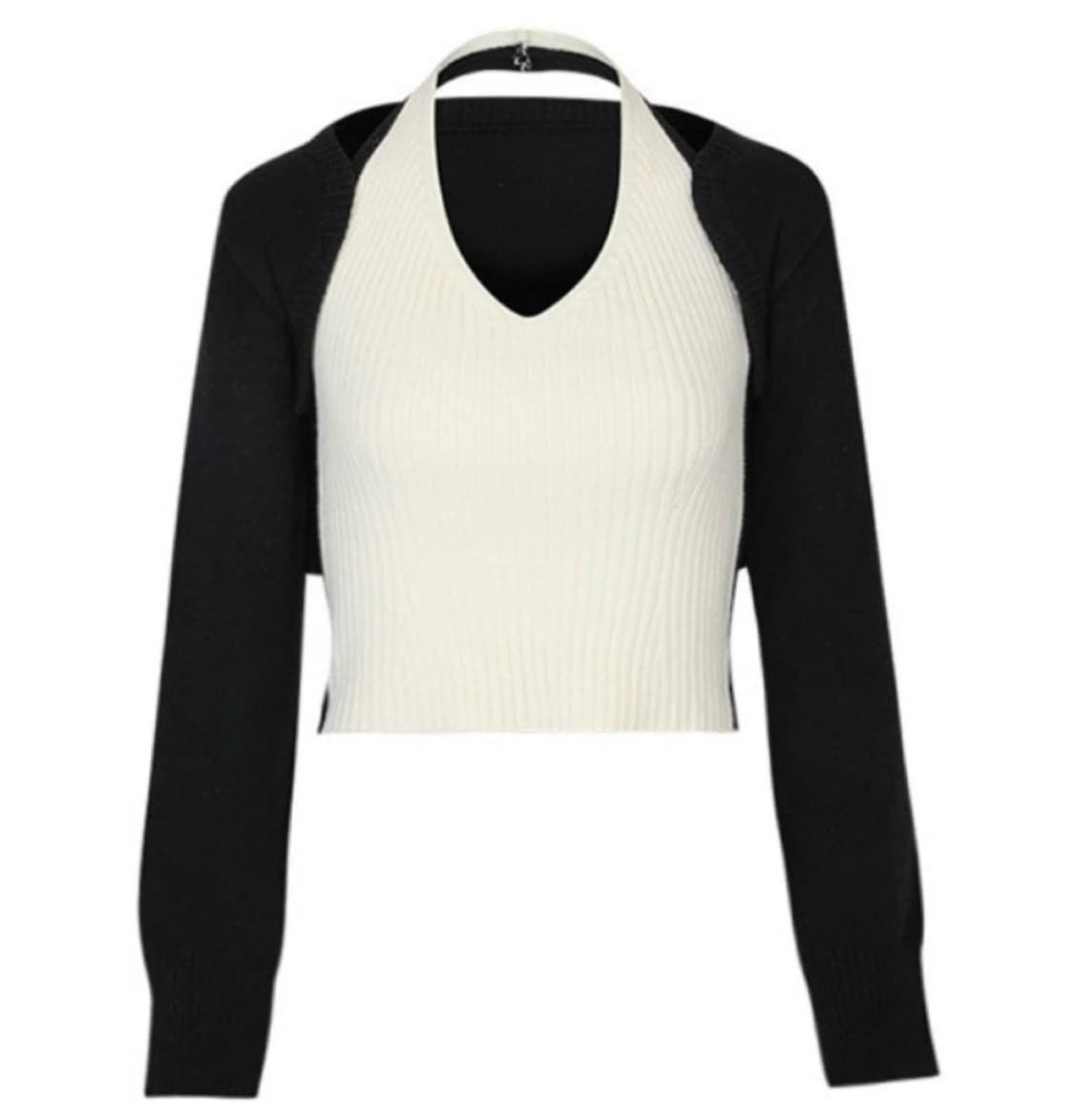 카리나 착용) F/W 시즌 홀터넥 니트 & 레이어드 볼레로 상품이미지2