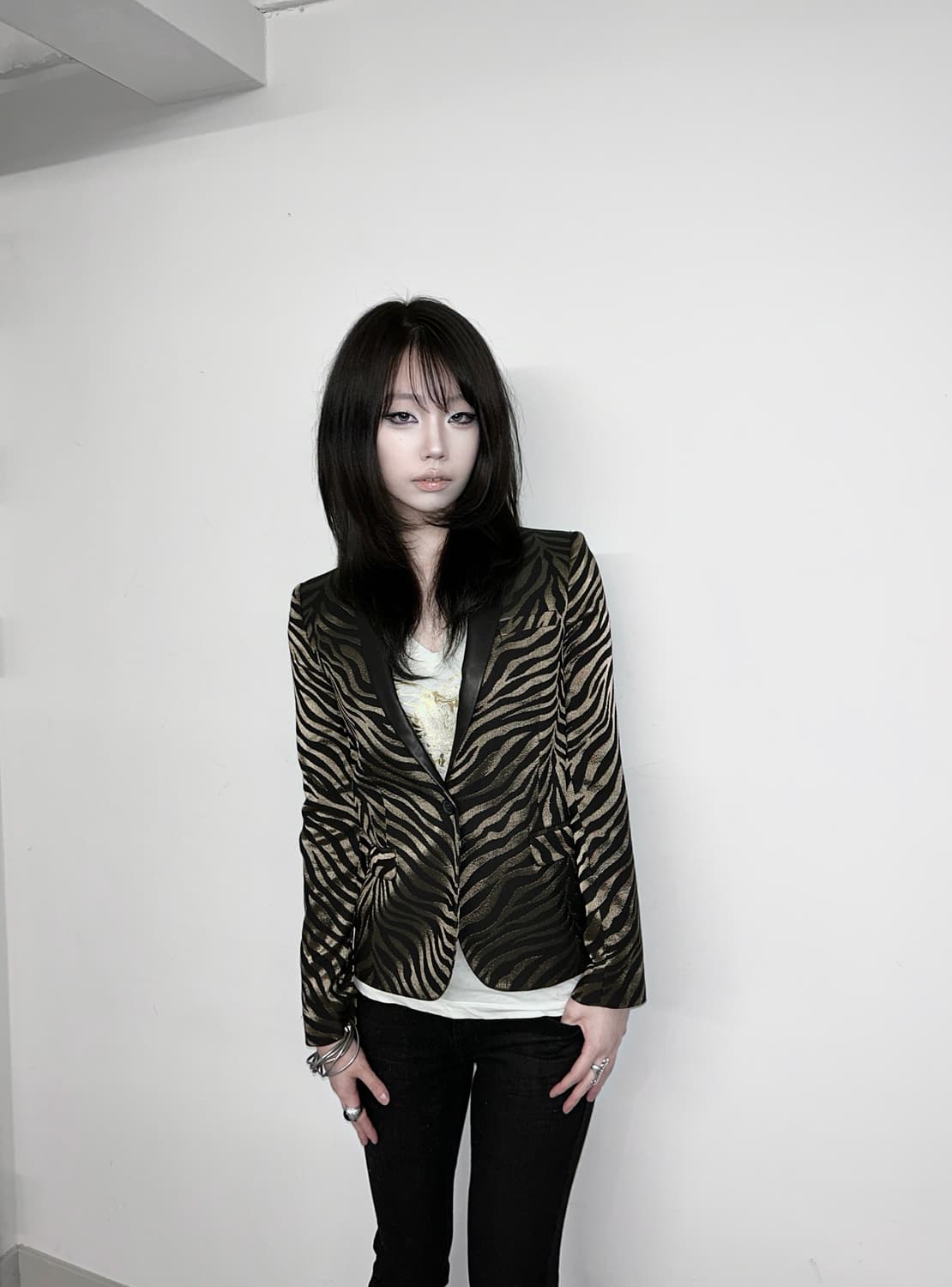 The Kooples Zebra Jacquard Tuxedo Jacket 상품이미지2