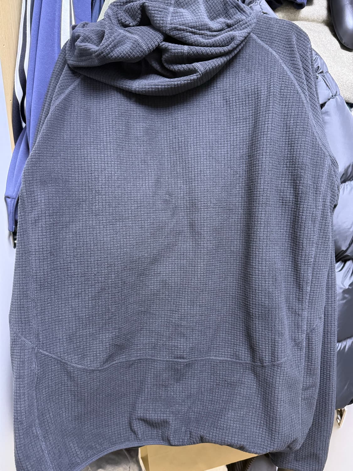 시티 레저 그리드 폴라 플리스 바라클라바 후디드 집업 [블랙] 상품이미지2