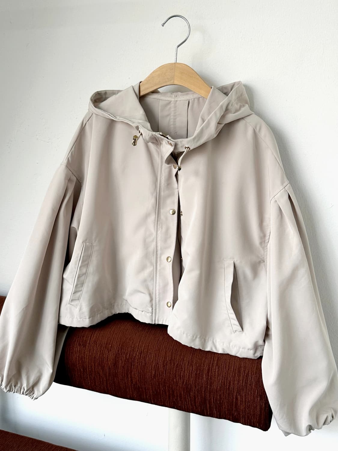 High count poly cropped wide parka 상품이미지1