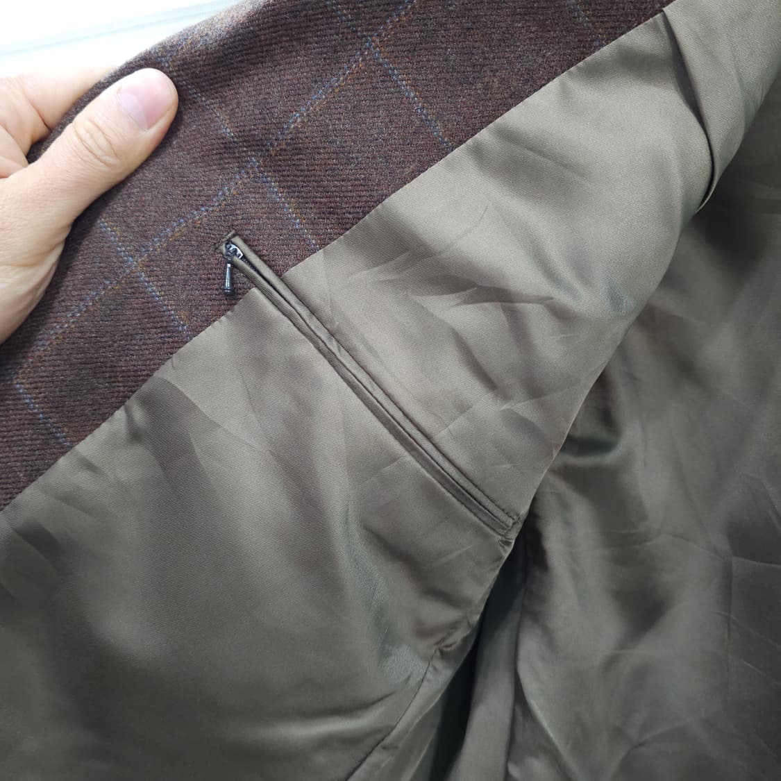 JAPAN 빈티지 체크울 3버튼 블레이져 자켓- L 상품이미지8