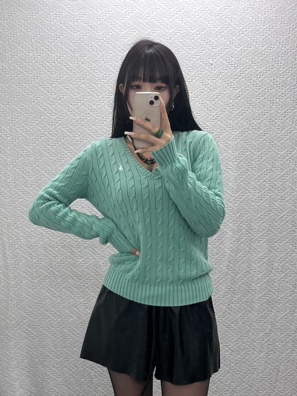 폴로 랄프로렌 폭닥 메로나민트 여리 꽈배기 니트 L C09896 상품이미지2