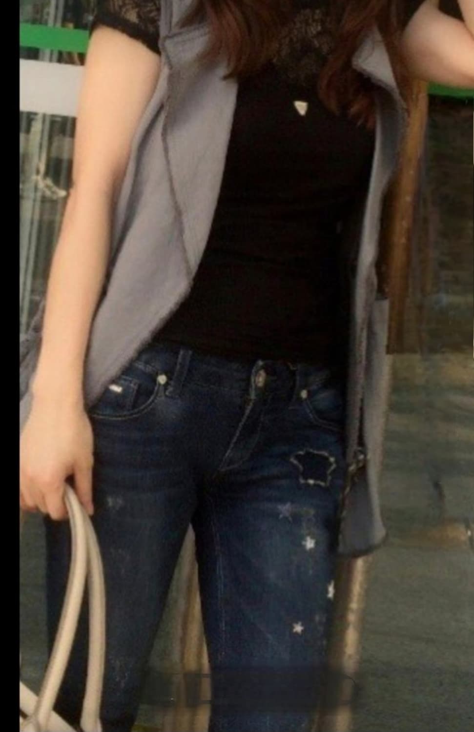 보브 마소재 카키 가디건스타일 쟈켓  55  상태굿 상품이미지1