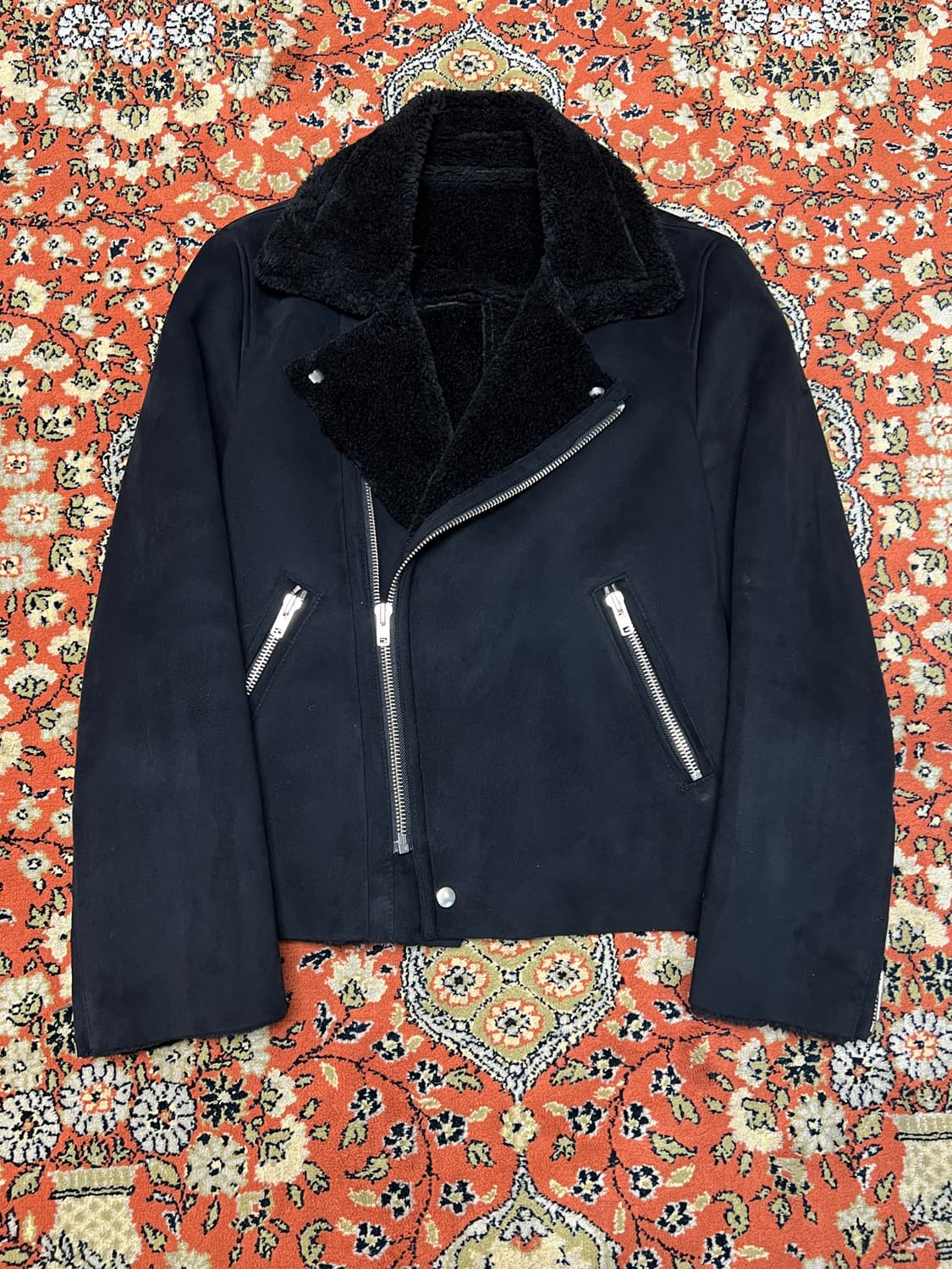 [100] 로웰 양가죽 스웨이드 무스탕 블랙 상품이미지2