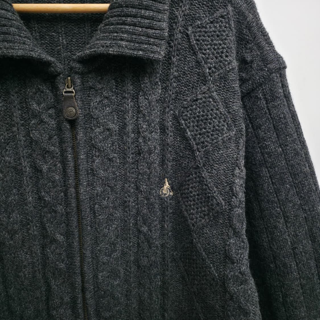 [XL] 빈폴 회색 케이블 니트 집업 가디건 상품이미지4