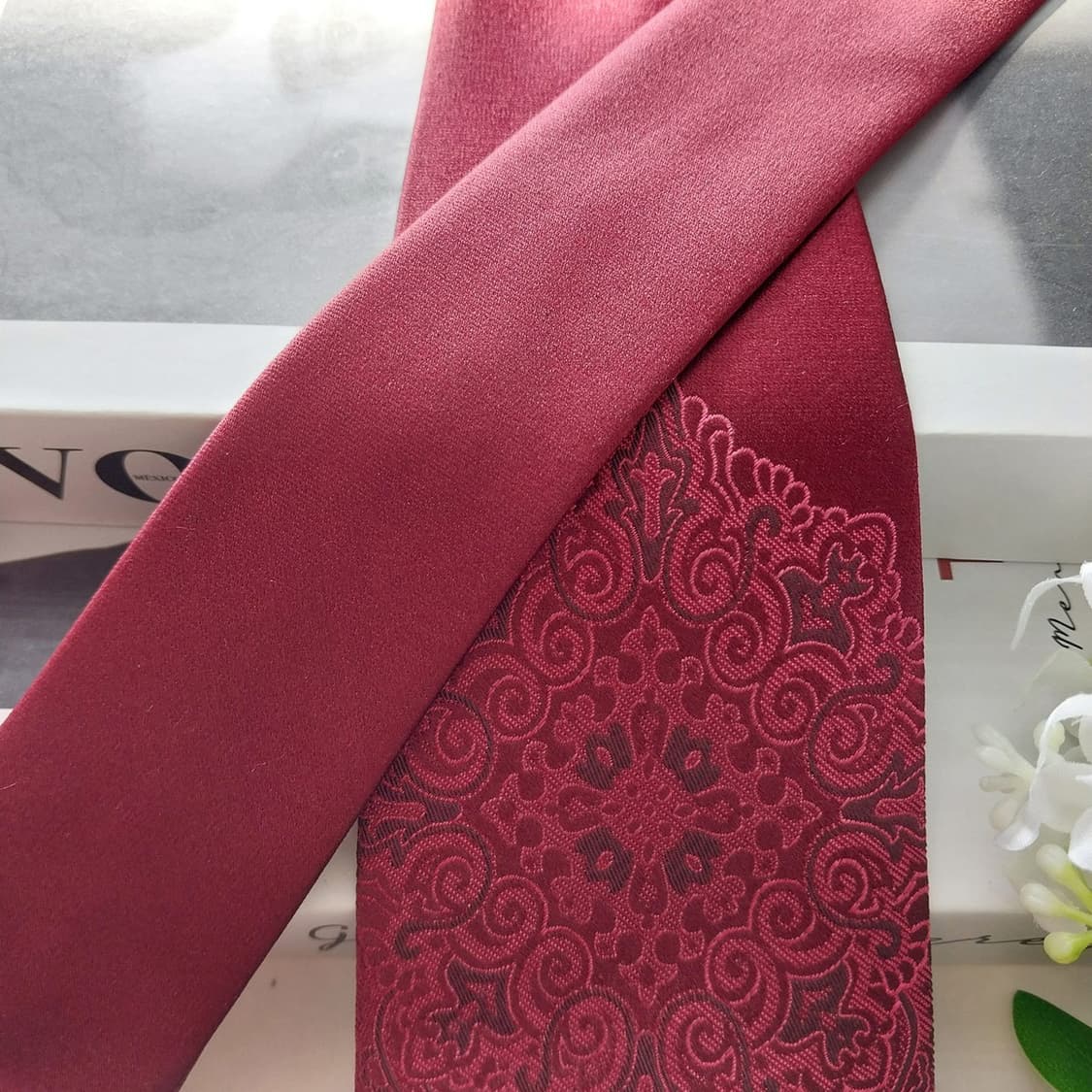 지안프랑코 페레 실크 와인 패턴 넥타이 8.7cm 새제품 K1878
 상품이미지3