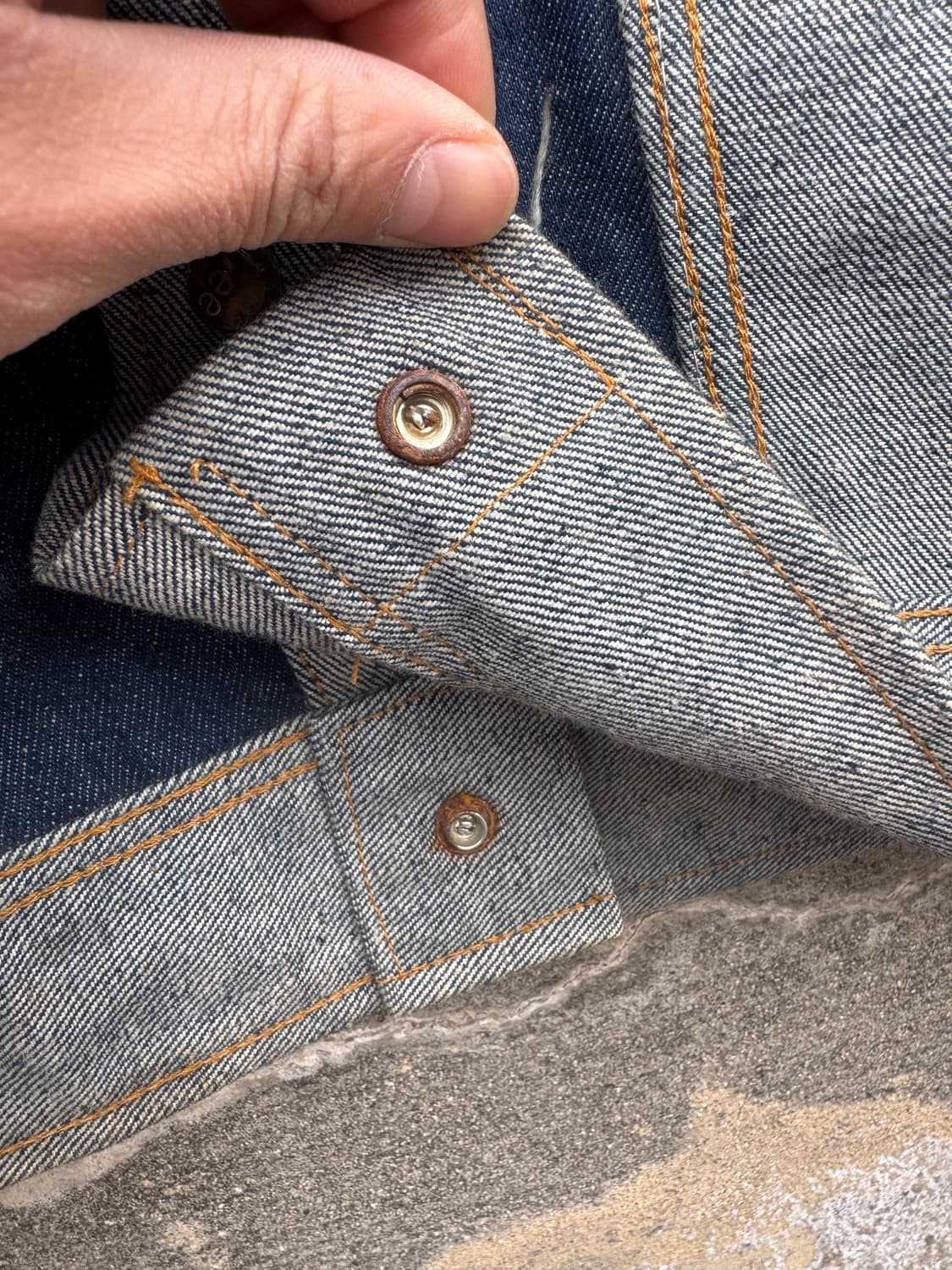 Rare!! 70s lee 빈티지 리버시블 팔콘지퍼 웨스턴 데님 자켓l 상품이미지7