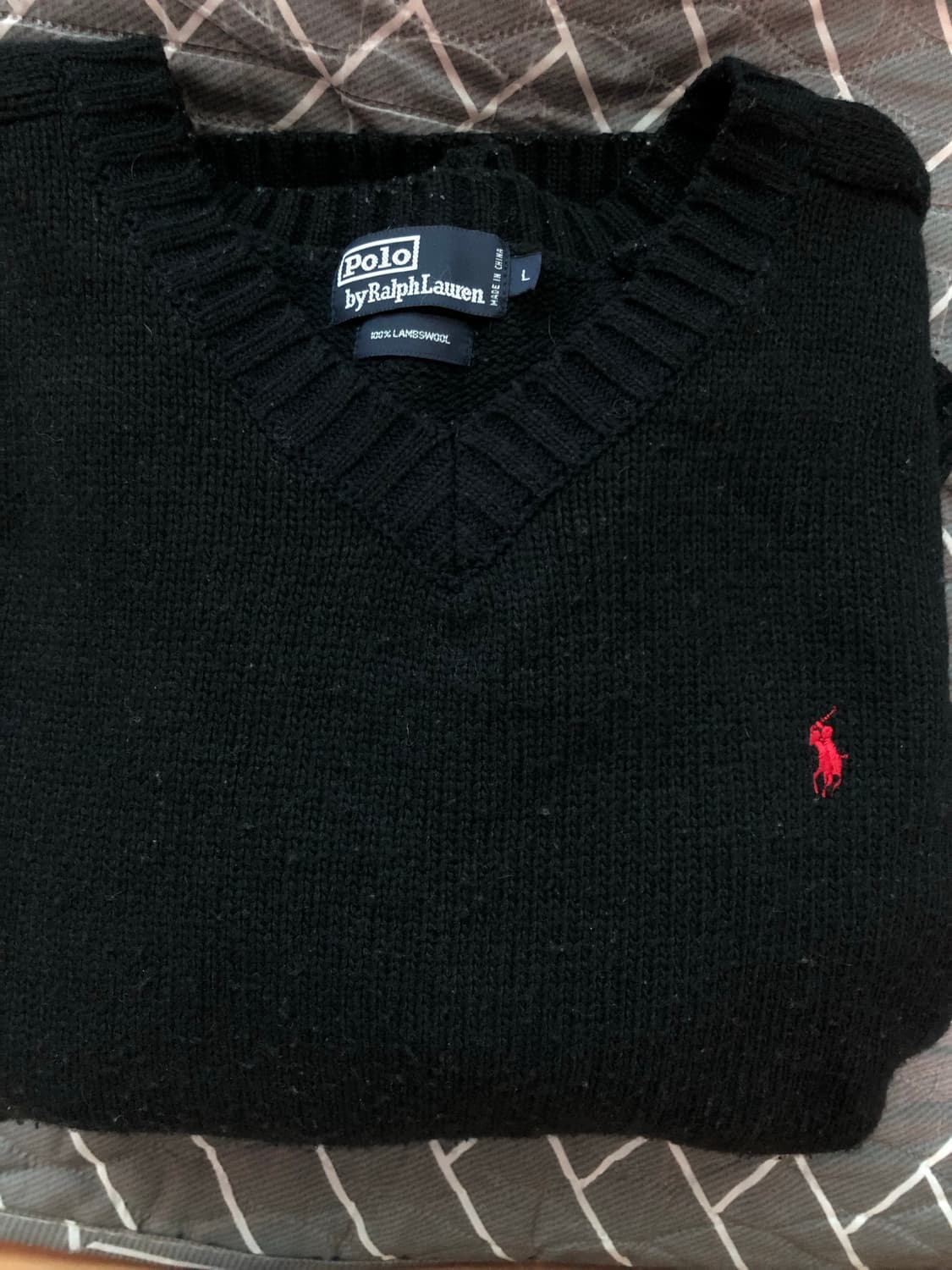 폴로 랄프로렌 블랙 브이넥 니트 L 상품이미지2