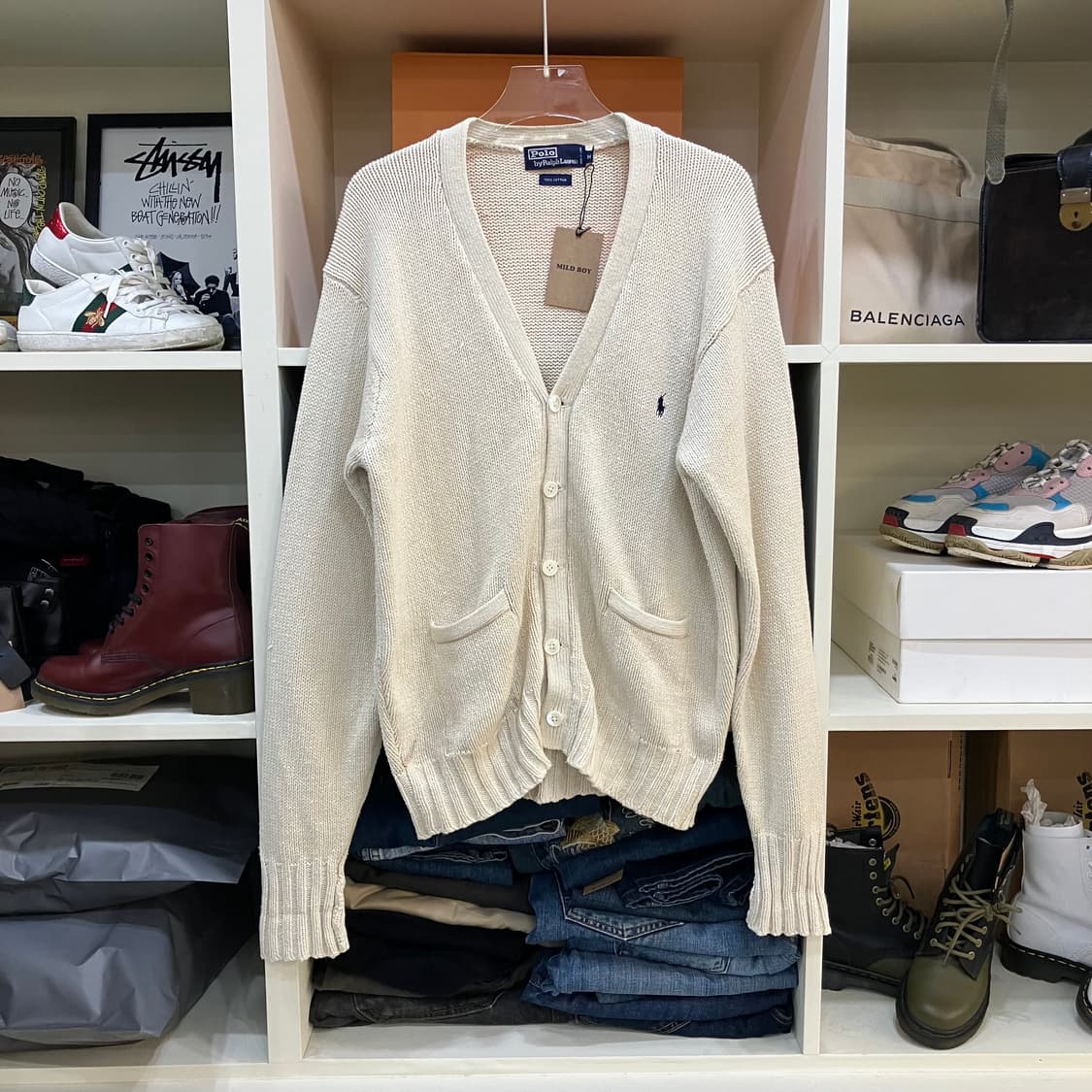 폴로 랄프로렌 아이보리 가디건 M 상품이미지1