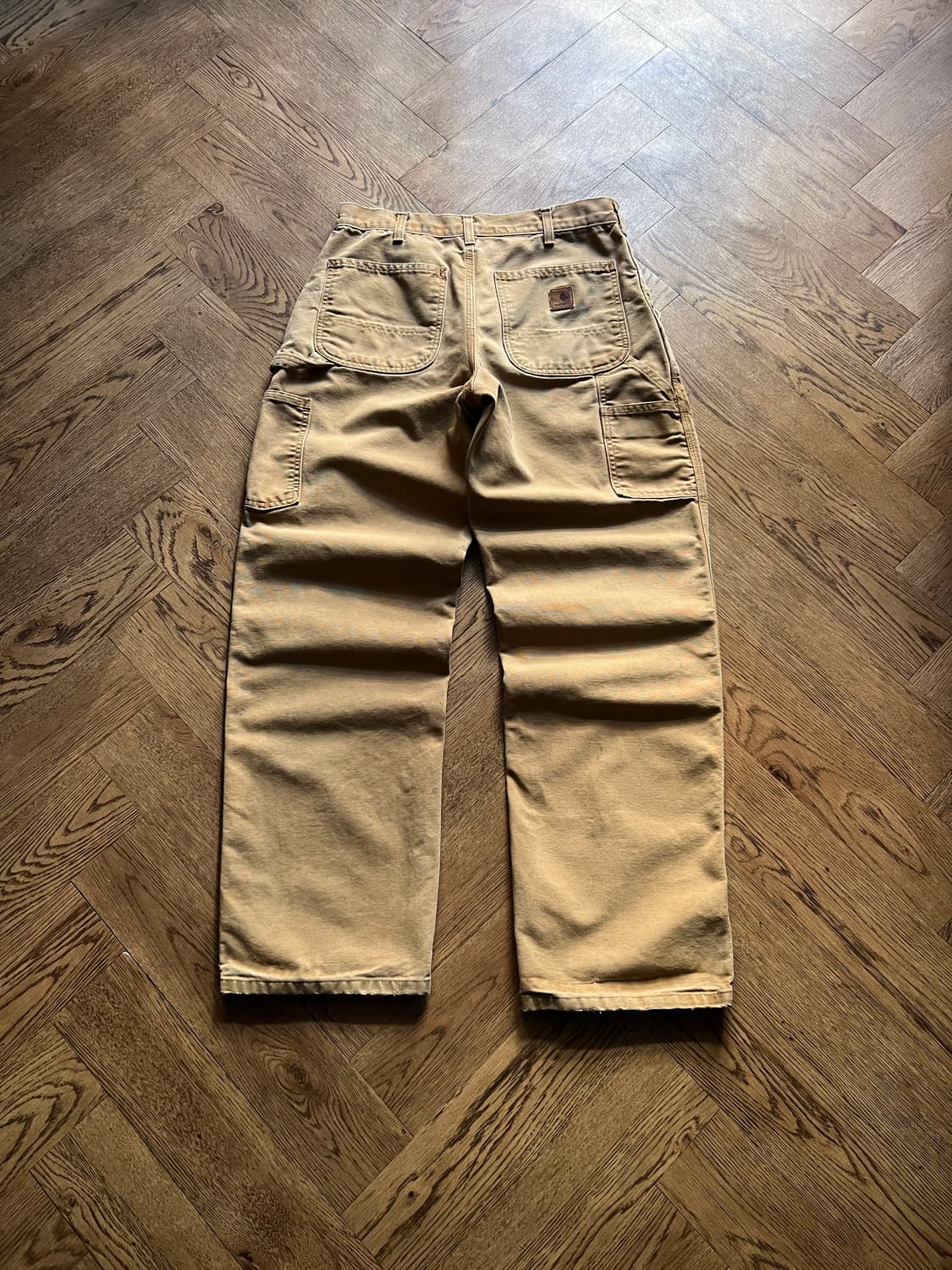 [32]칼하트 USA 빈티지 페인팅 브라운 싱글니 워크팬츠 상품이미지7