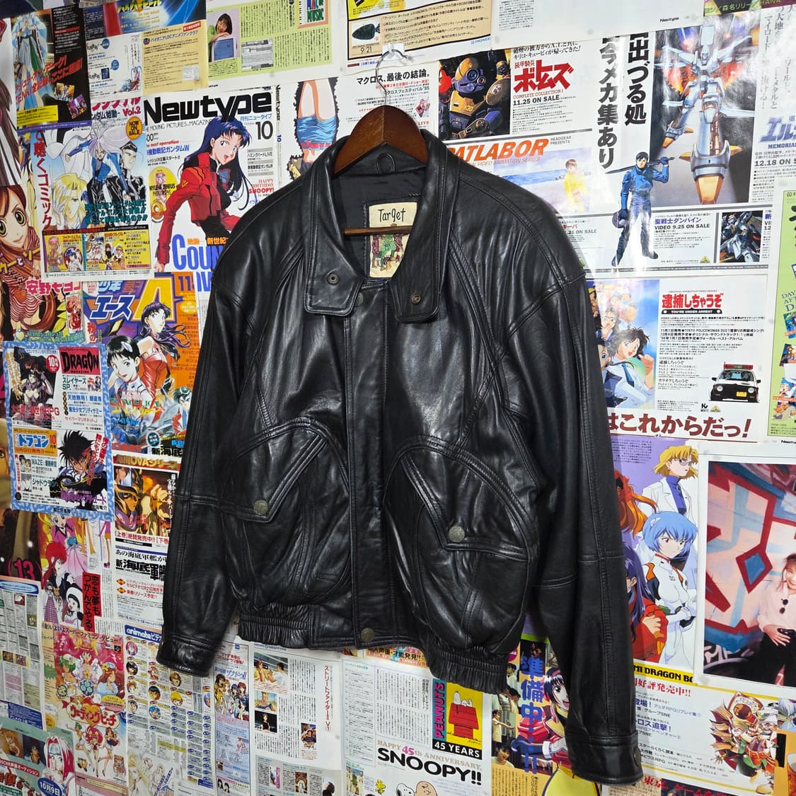 JPN 빈티지 양가죽 블랙 봄버 레더 자켓 상품이미지2