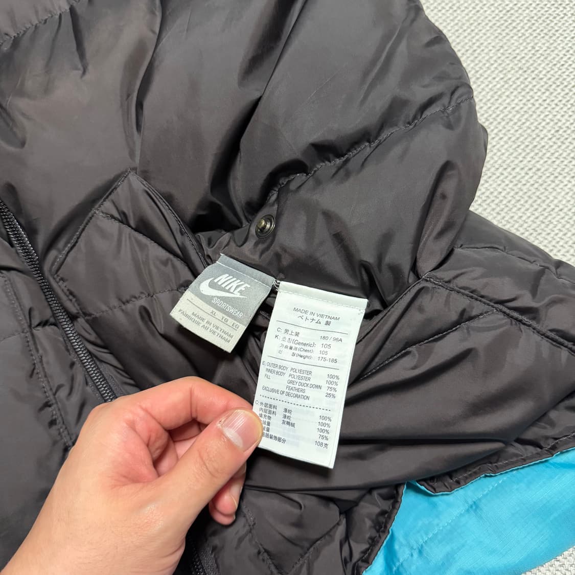 나이키 브라운/스카이블루 리버시블 패딩 조끼 상품이미지3