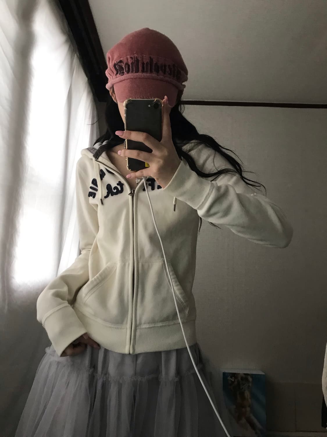 아베크롬비 아이보리 슬림핏 후드집업 상품이미지1