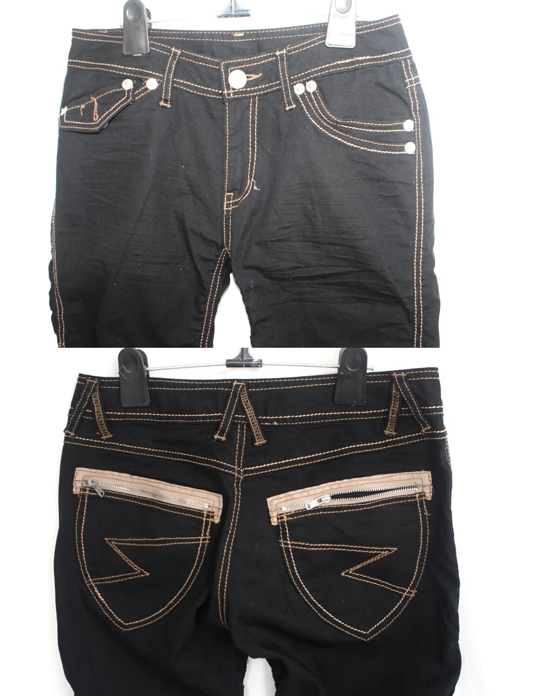 brown stitch shirring straight jean 상품이미지3