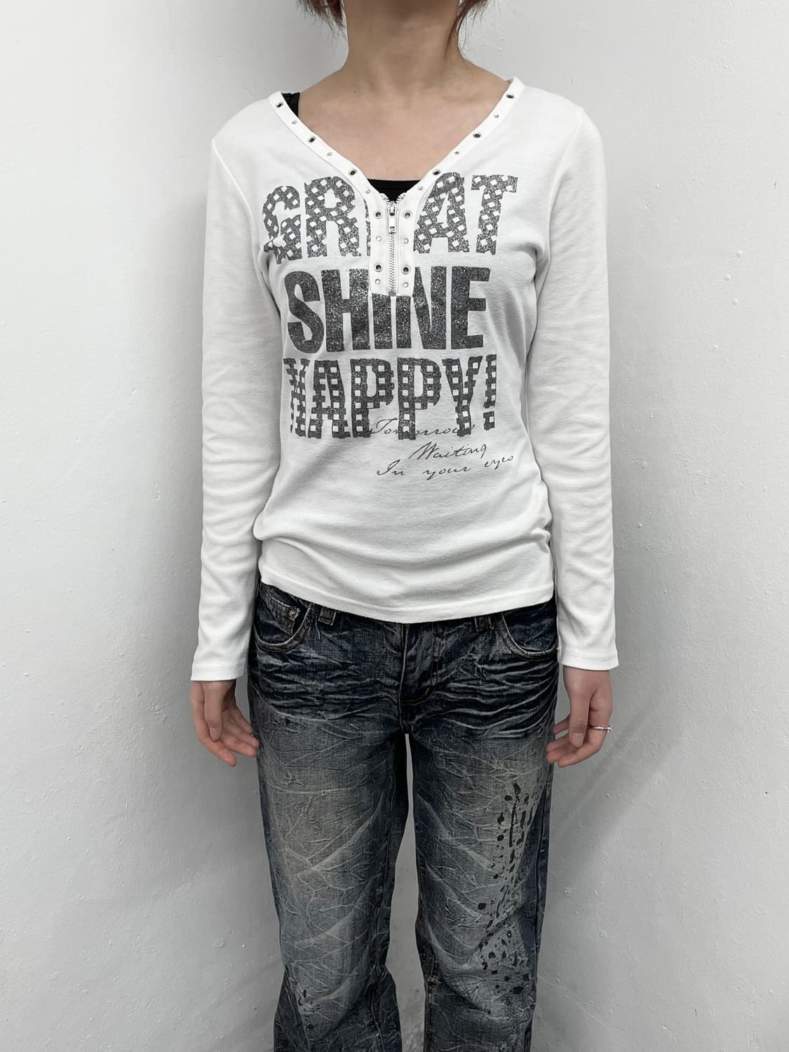 펑크 지퍼 펀칭 슬리브 상품이미지3