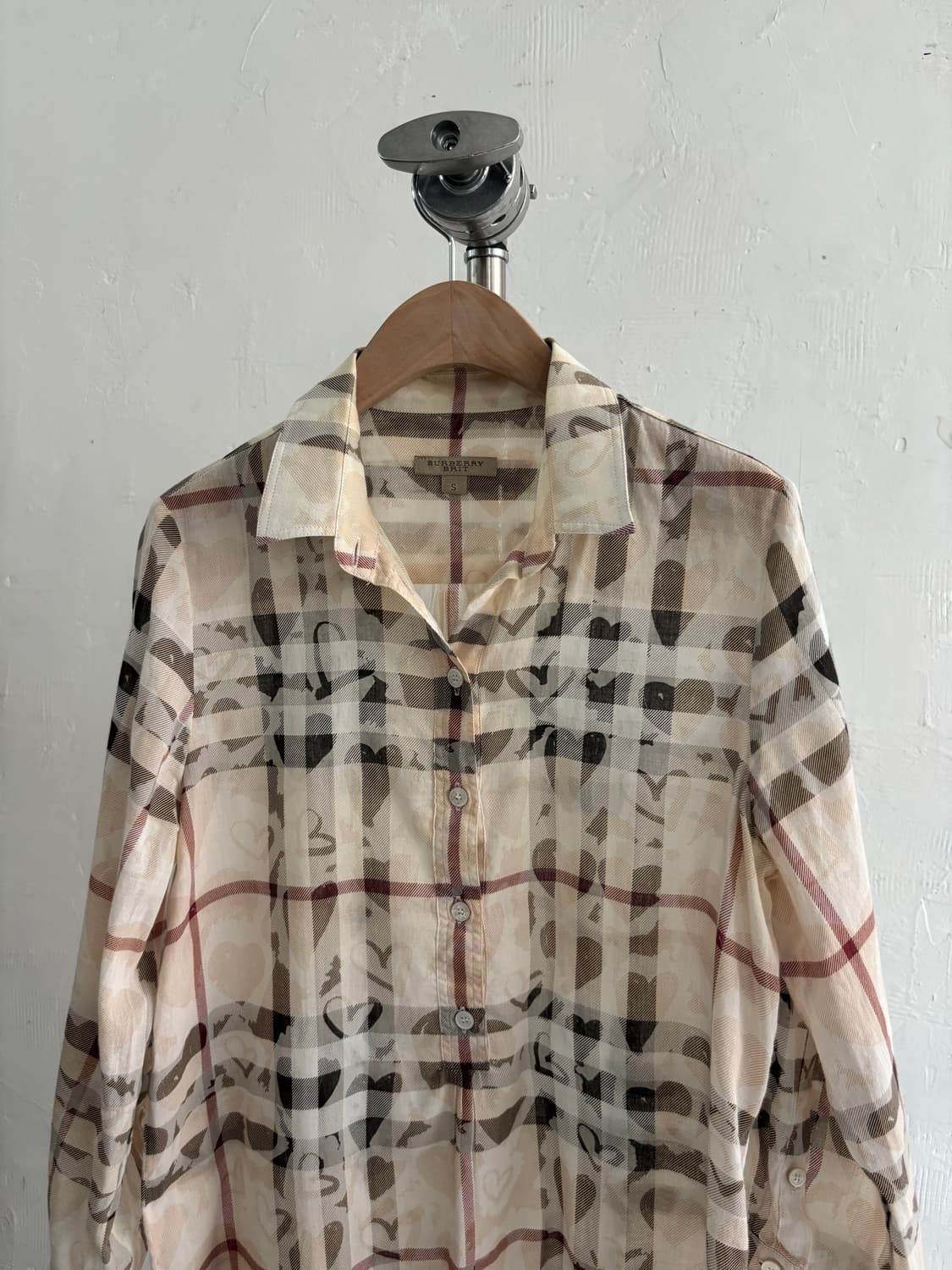 Burberry 버버리 브릿 하트패턴 코튼 셔츠 블라우스 상품이미지4