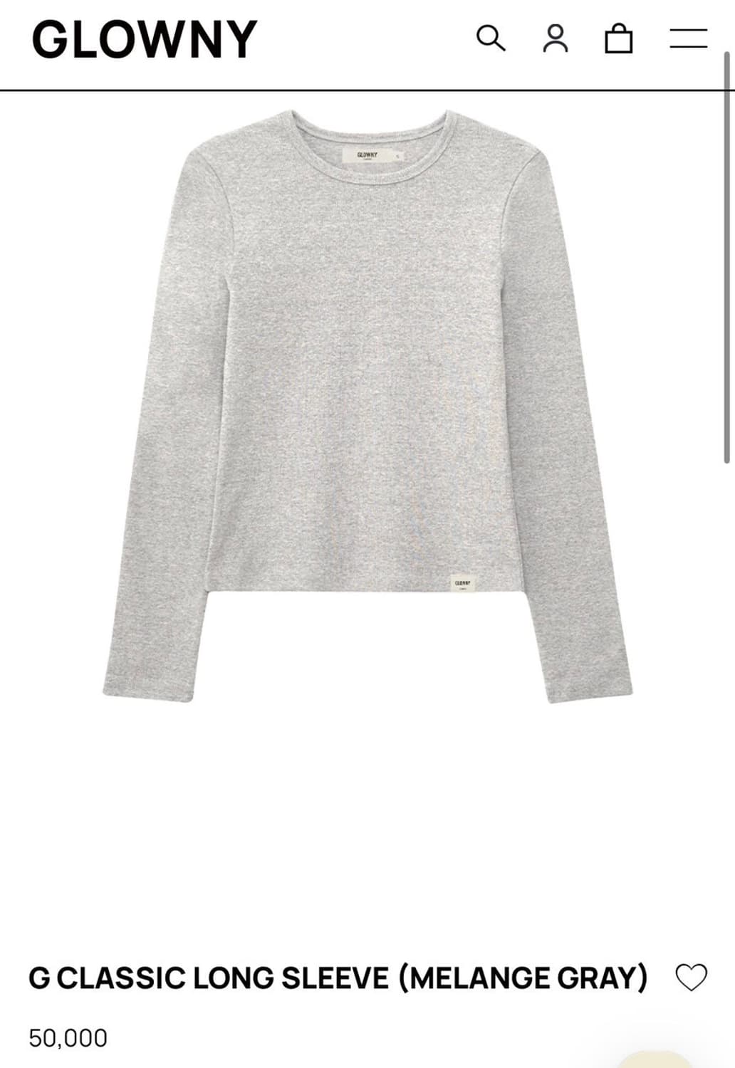 G CLASSIC LONG SLEEVE (MELANGE GRAY)S 상품이미지1