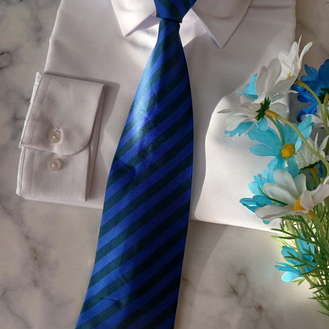 폴 스미스 실크 블루 스트라이프 넥타이 9.6cm A+등급 A19236
 상품이미지8