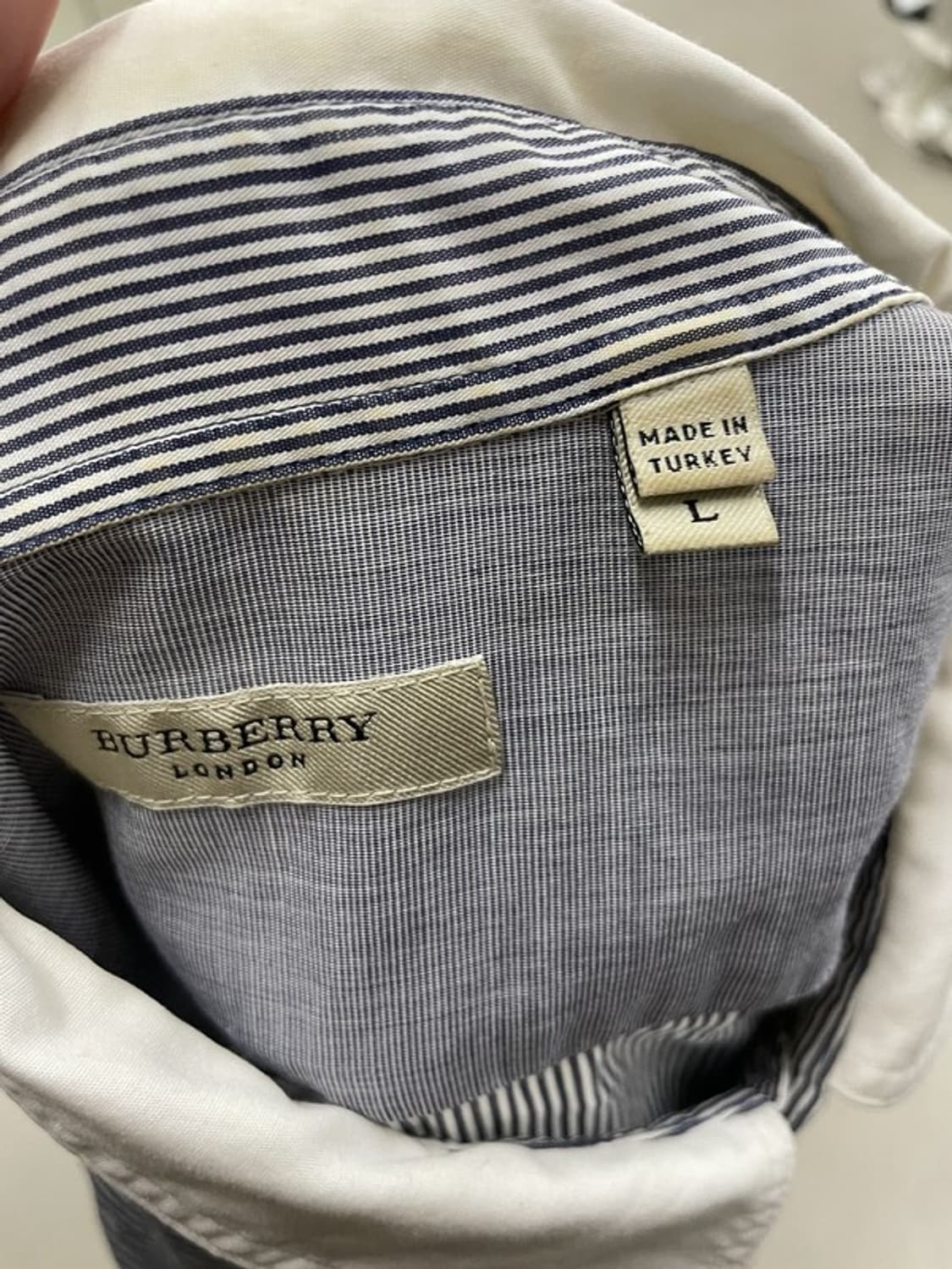 버버리 스트라이프 셔츠 L 상품이미지5