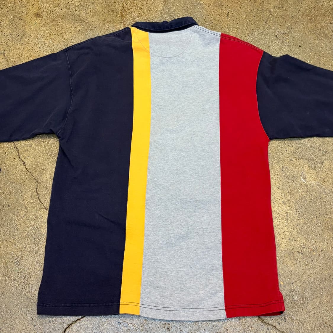 90s 미국 빈티지 챕스 랄프로렌 헤비코튼 스트라이프 배색 럭비티 상품이미지8