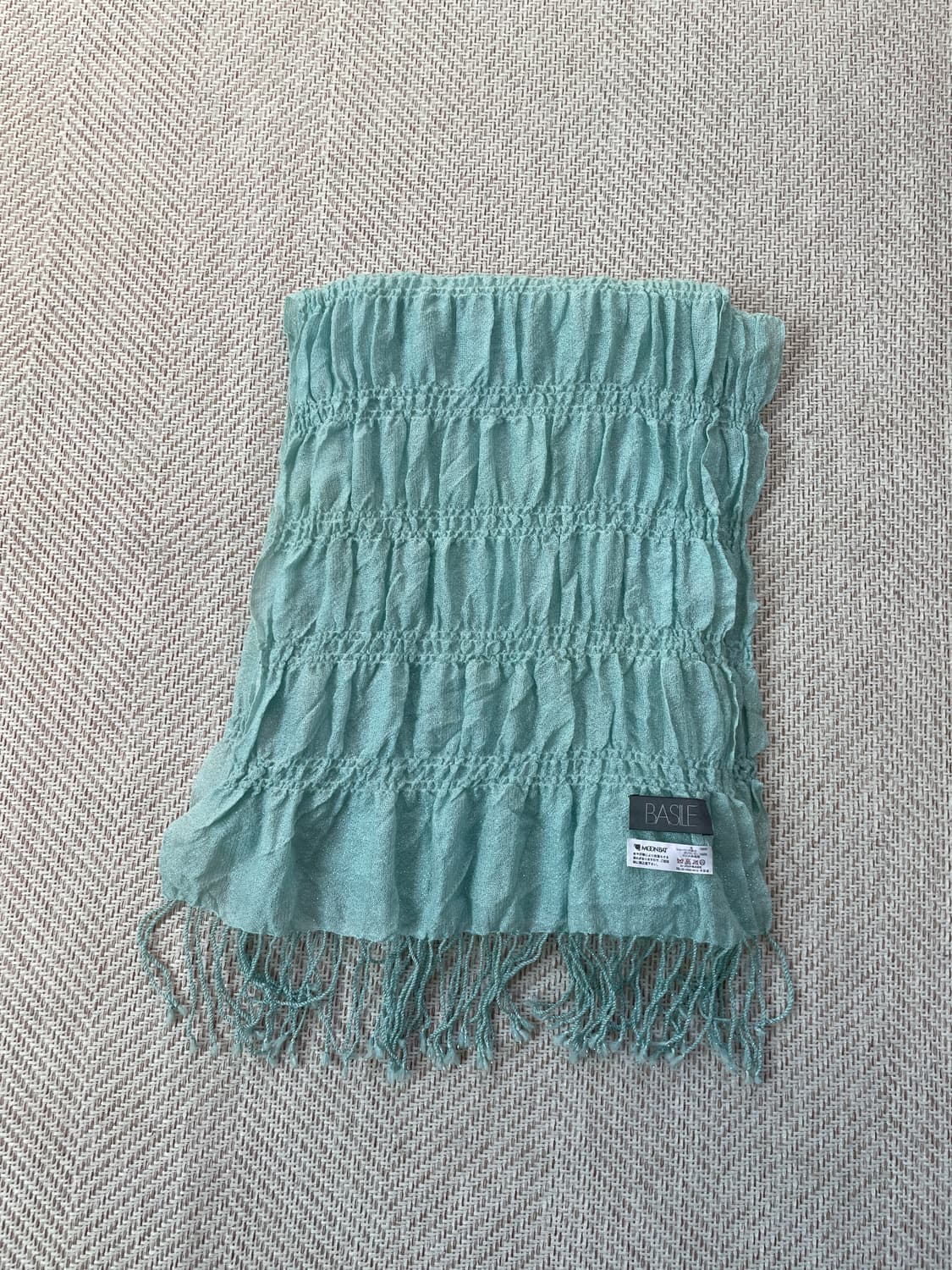 바시에 셔링 텍스처 프린지 머플러 J03751 상품이미지1