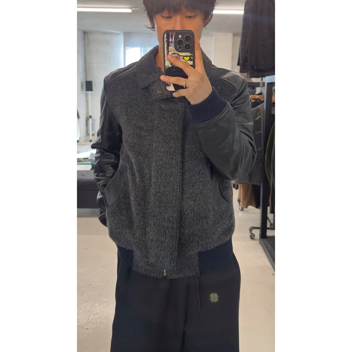 제너럴 아이디 헤어리 울, 쉽스킨 믹스드 자켓 상품이미지3