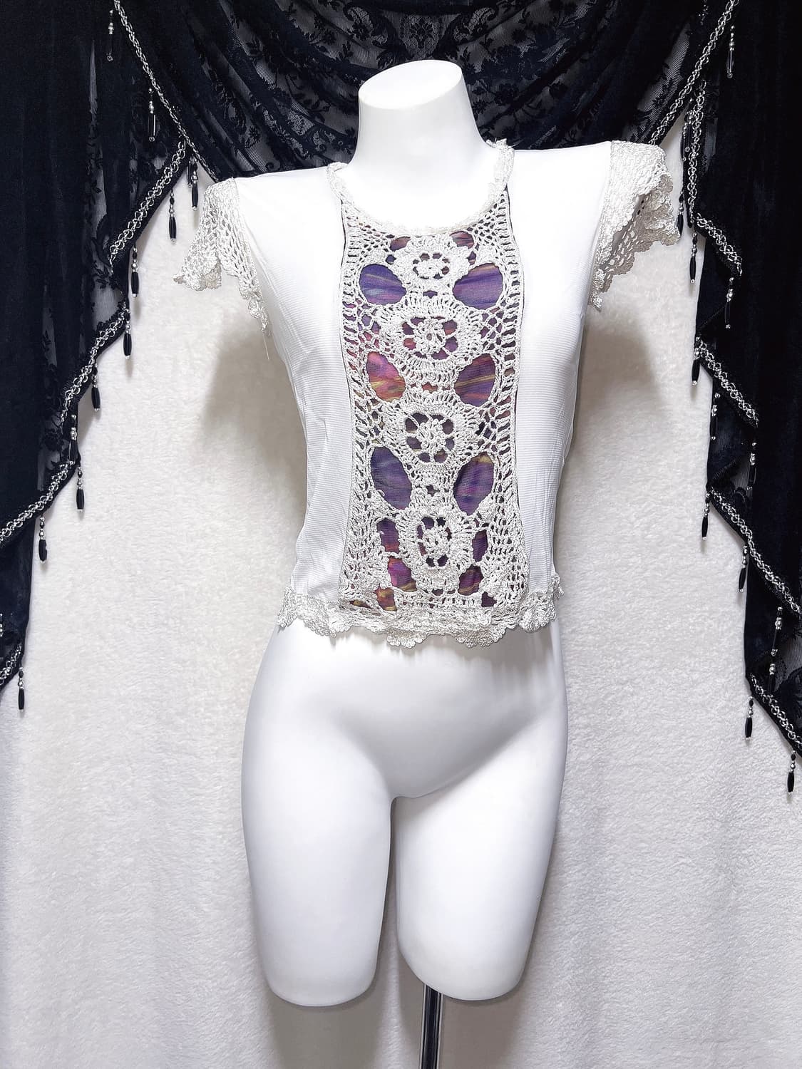 오리엔탈 페어리 모리걸 레이스자수 뜨개 반팔탑 로걀 로맨틱갸루 하치 핀터 상품이미지5